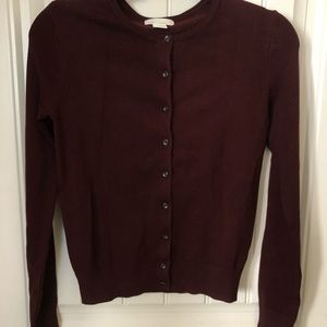 Maroon button up sweater